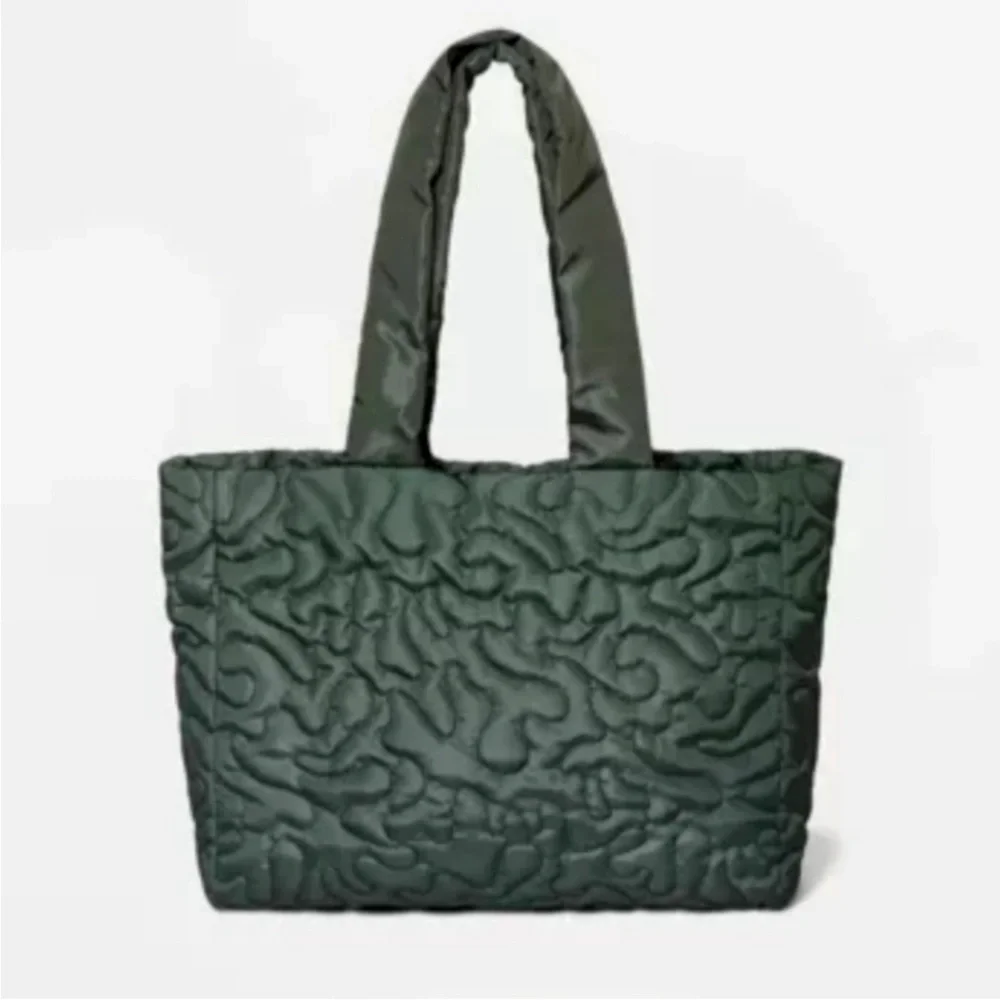 Wild Fable Puffy Quilted Tote Bag Green